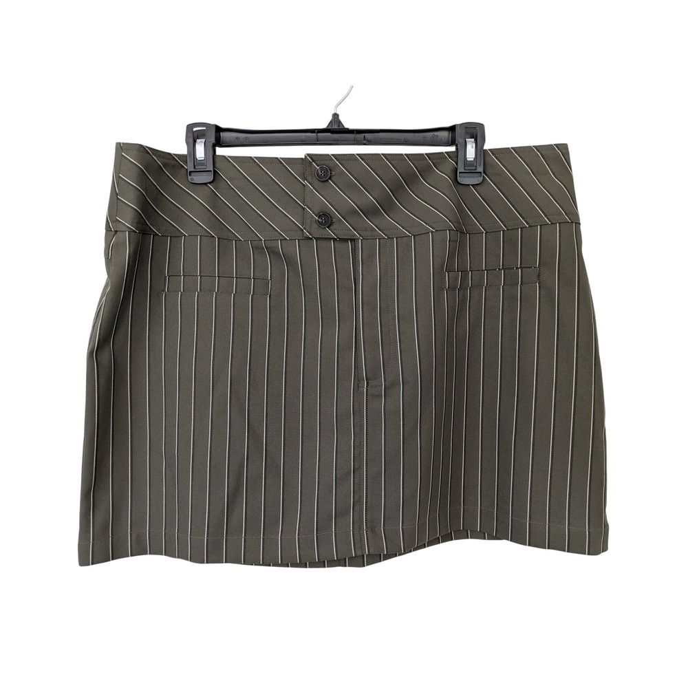 BG Shtriped Short Mini‎ Skirt Size XXL Olive Green Stripe NWT